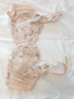 Soma Sheer Sensous Lace Bra in Pale Sand 34DD
